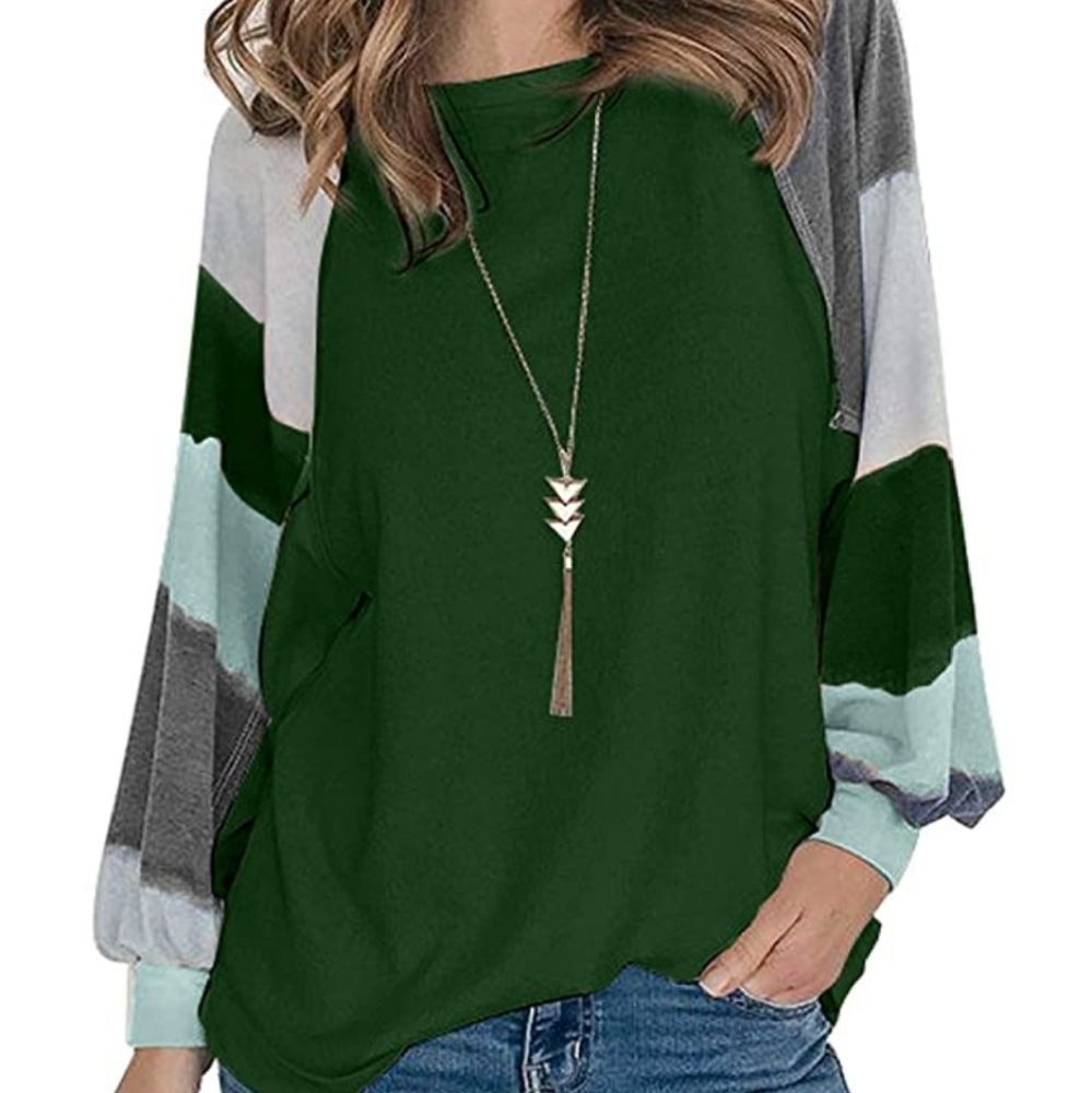 womens stripe sleeve tunic XL